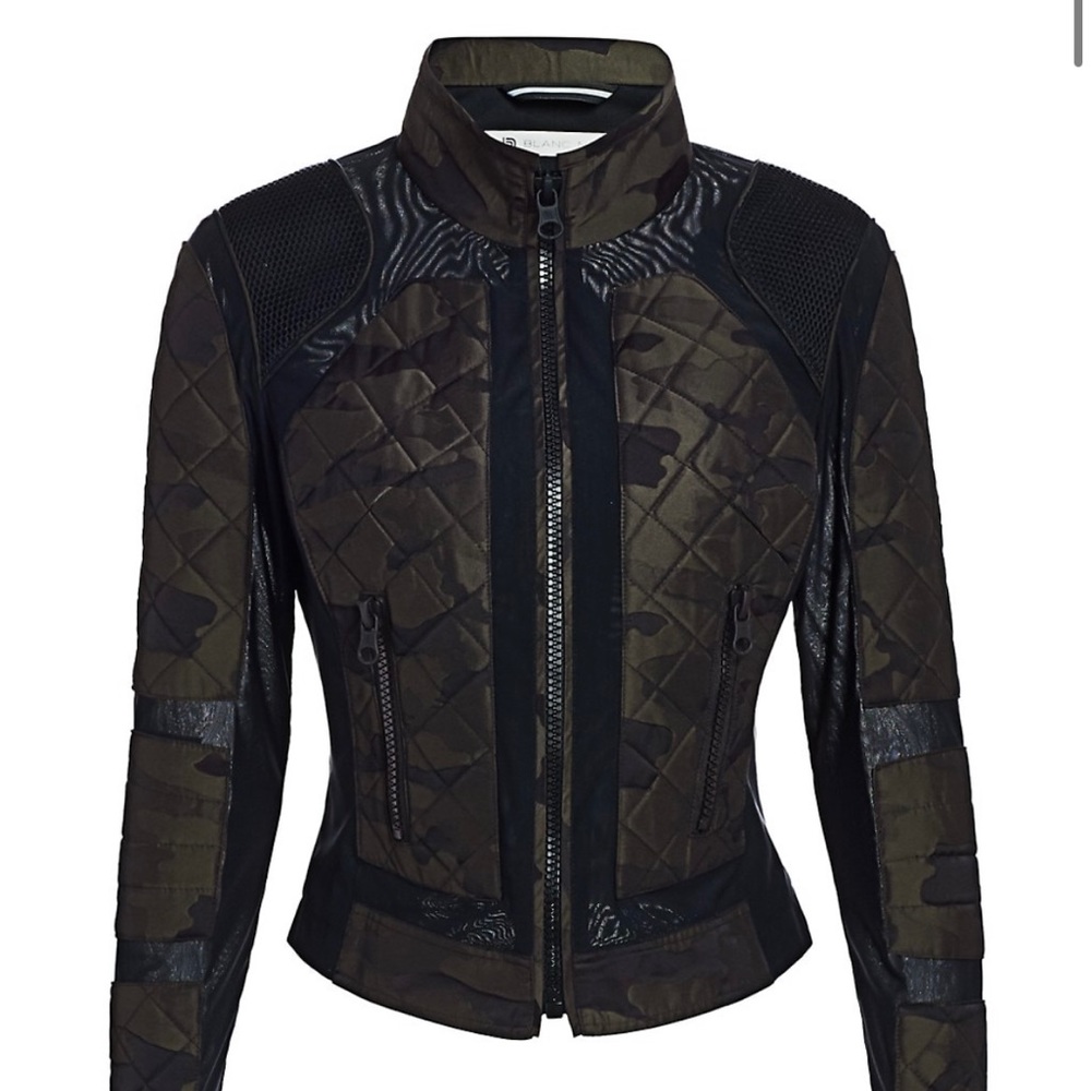 Blanc Noir Camo Mesh Moto Jacket